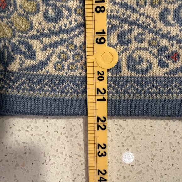 Vintage Dale of Norway Wool Cardigan Sweater Blue Nordic Women Large Premium - Picture 9 of 10